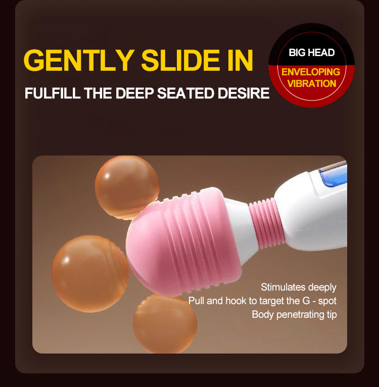 Earth-Shattering 360° swaying Rubbing Massager with 45mm Head, Ignite Unprecedented Pleasure