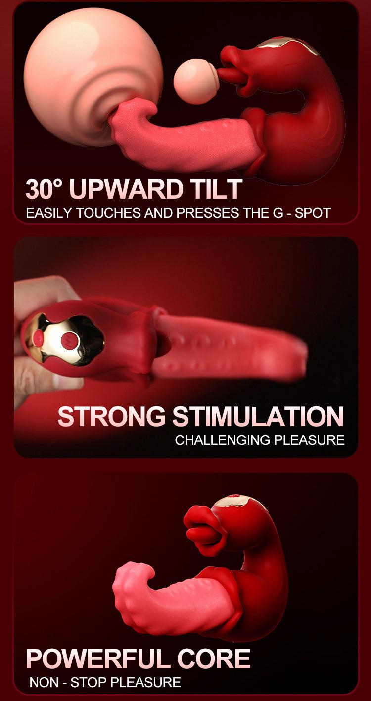 MizzGee Tongue-Touch Pleasure Wand - Soft Skin-like Wrap • Clever Tongue Licking • Agile Little Tongue
