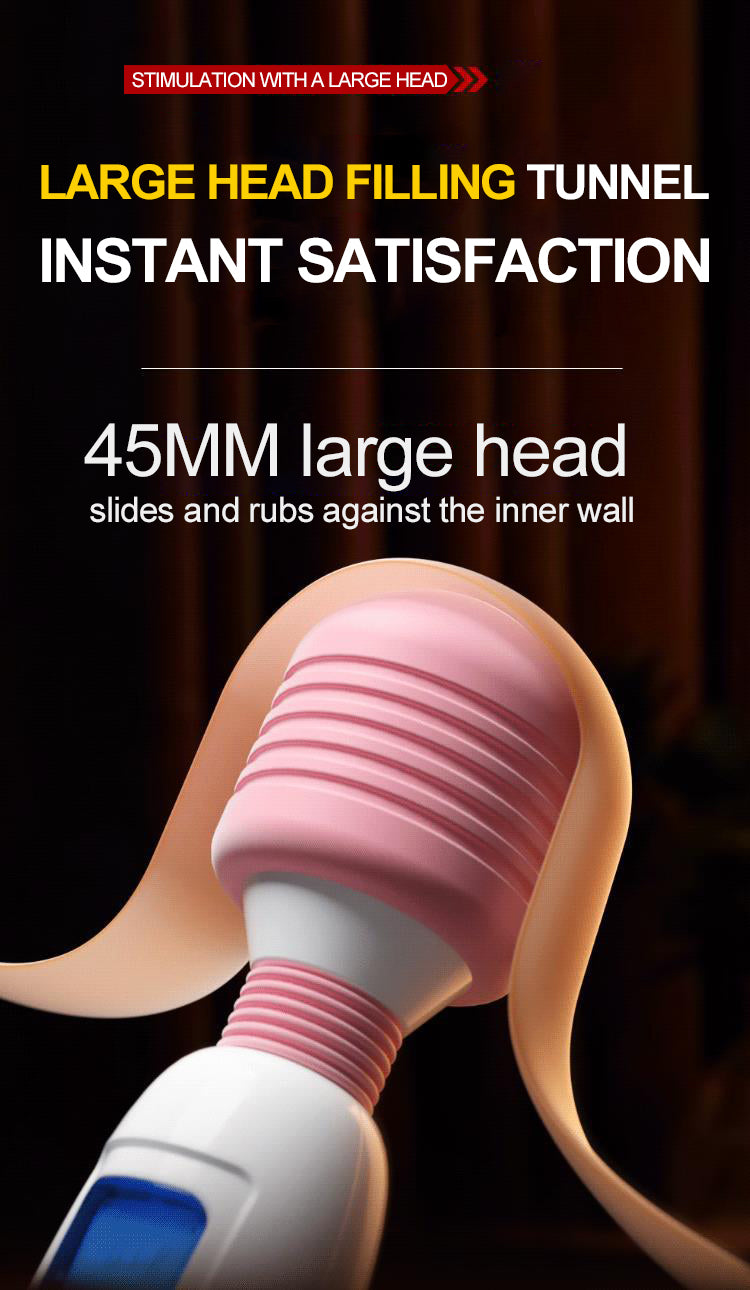 Earth-Shattering 360° swaying Rubbing Massager with 45mm Head, Ignite Unprecedented Pleasure