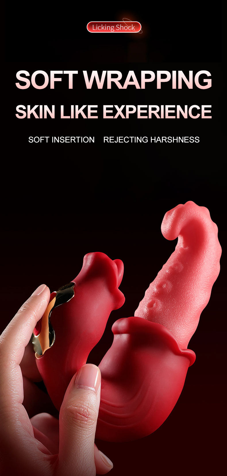 MizzGee Tongue-Touch Pleasure Wand - Soft Skin-like Wrap • Clever Tongue Licking • Agile Little Tongue