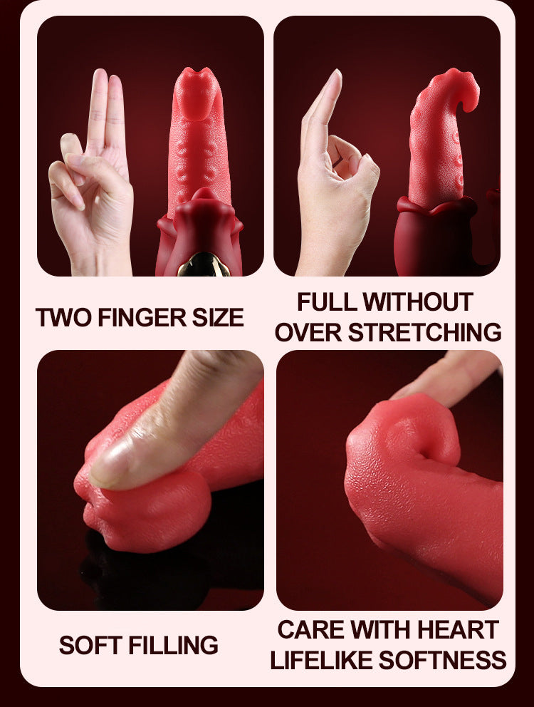 MizzGee Tongue-Touch Pleasure Wand - Soft Skin-like Wrap • Clever Tongue Licking • Agile Little Tongue