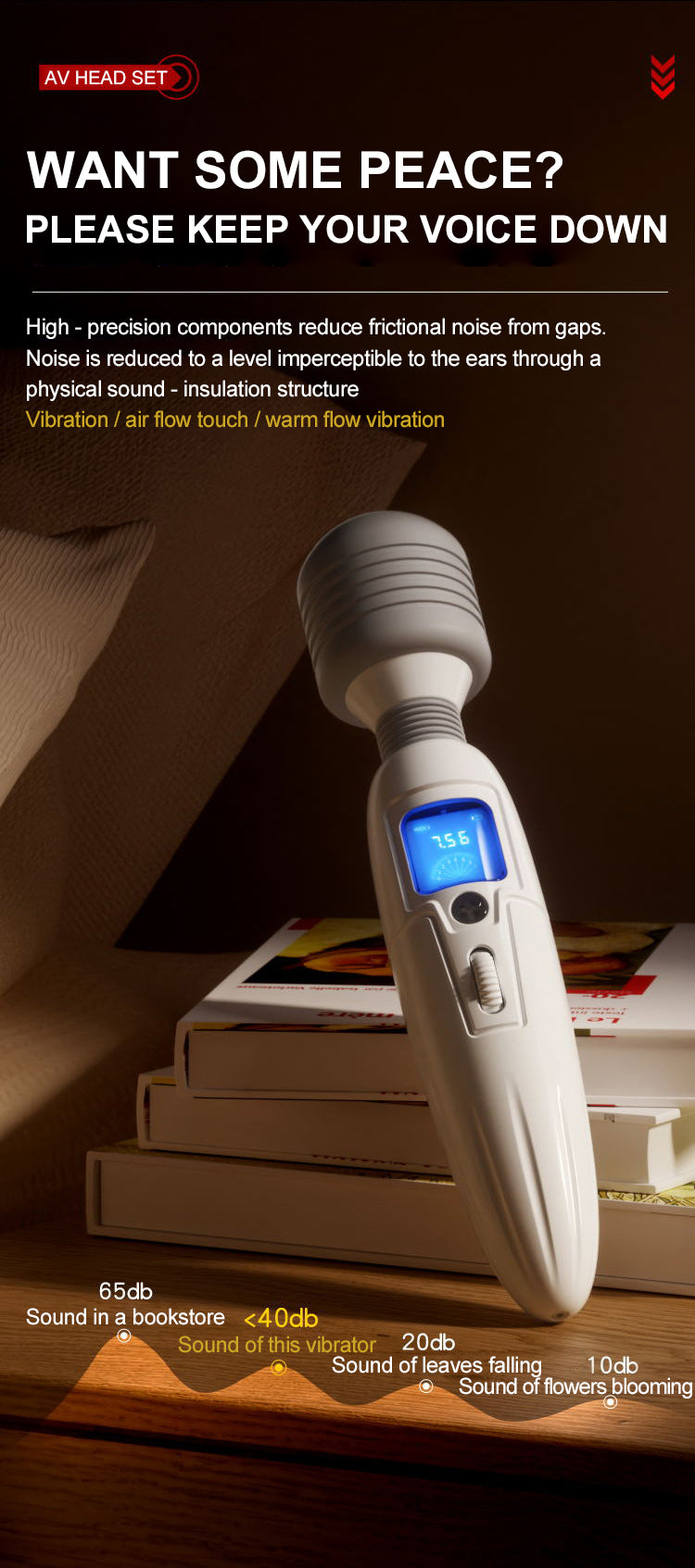 Earth-Shattering 360° swaying Rubbing Massager with 45mm Head, Ignite Unprecedented Pleasure
